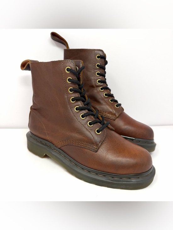 Dr. Martens Shoes - Dr Doc Martens Women’s 1460 Pascal Lace Combat Boot Sz 6 Tan Harvest Leather EUC